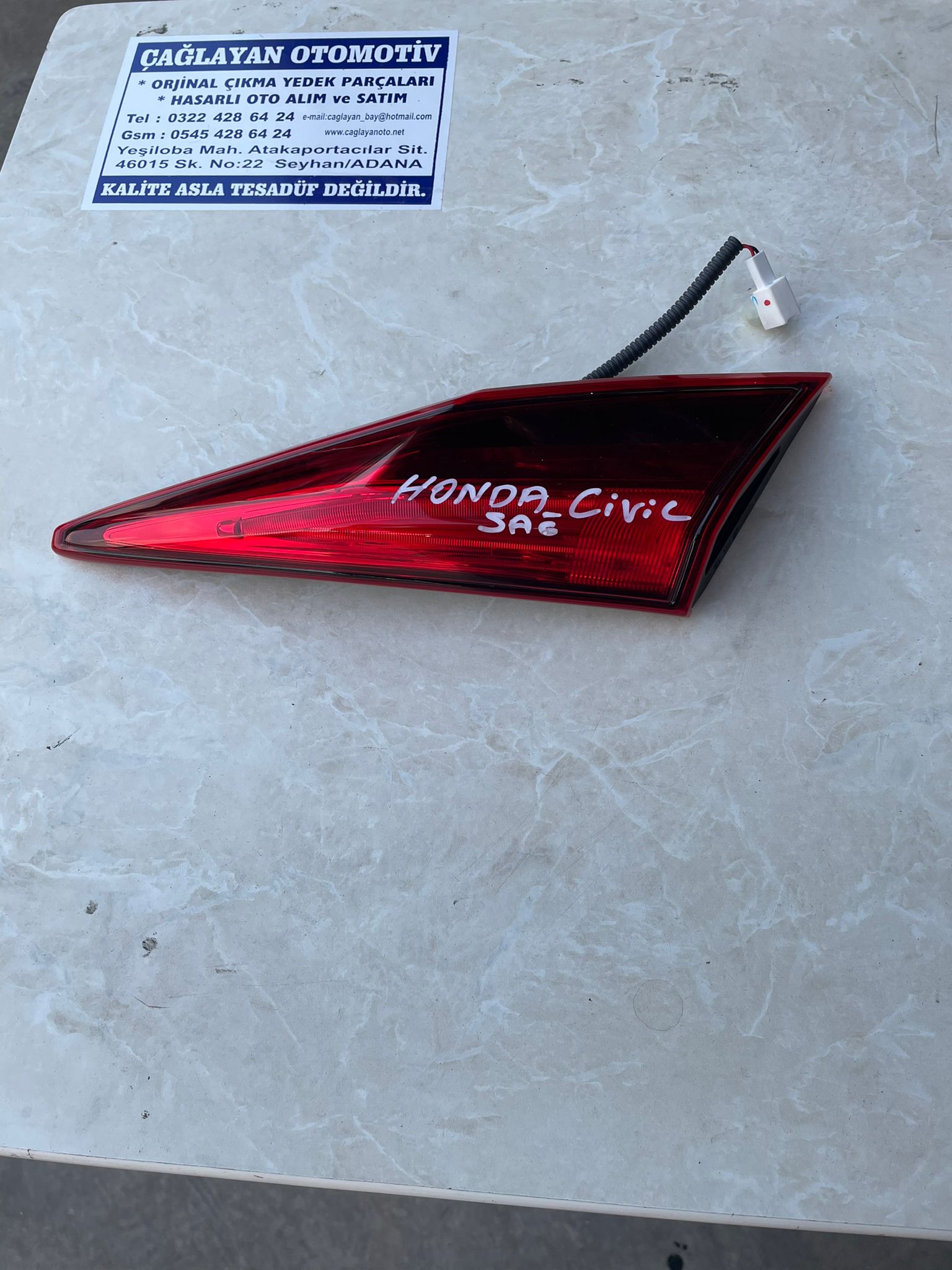 honda civic sag iç stop 2019